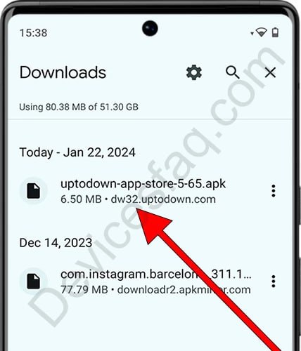 Tap the APK file